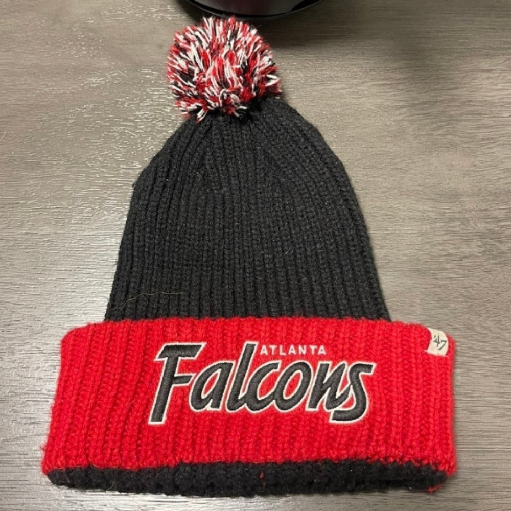 Atlanta Falcons 47' Brand Thick Knit Pom 90's "Script Style" Beanie